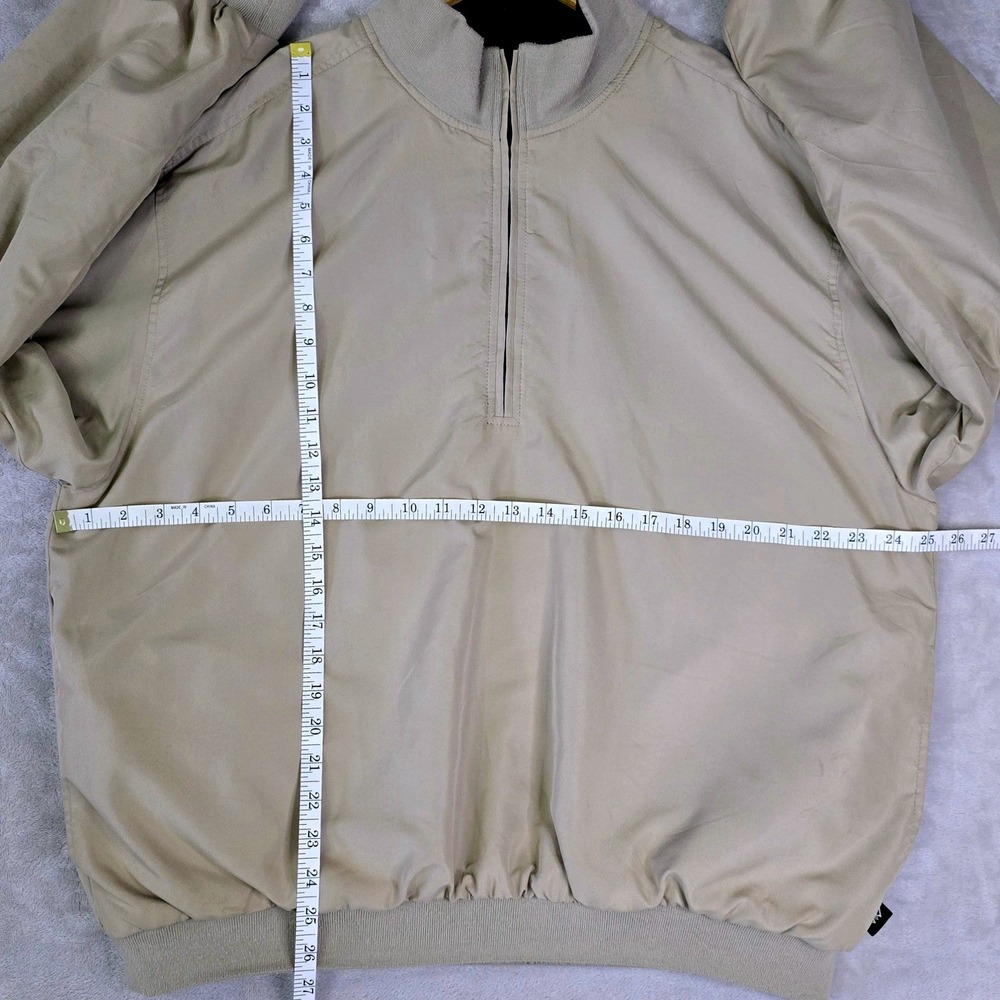 Wedge Golf & Beyond Mens Size L Reversible 1/4 Zip Pullover Jacket Beige Black - Picture 2 of 15